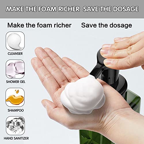 2 PCS-Foaming Soap Dispenser, Hand Soap Dispenser, Refillable Foam Liquid Hand Soap Empty Plastic Pump Bottle Container for Bathroom Vanities, Kitchen Sink, Hospital, Clinic（17 oz ） (Green) - color: Green