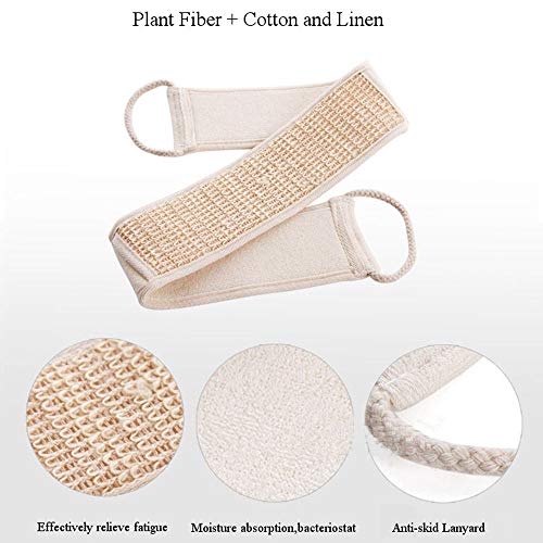 Loofah Exfoliating Back Scrubber Set Natural Body Bath Sponge Pad Fast Drying Cleansing Back Scrubber for Men and Women