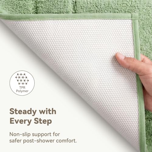 GRANNY SAYS Sage Green Bathroom Rugs Non Slip, 20" x 32", Bathroom Rugs Washable，Bath Rugs for Bath，Bath Mats for Bath Floor, Microfiber Bath Mat for Tub, Absorbent Shower Rug - color: Green, size: 1'8" x 2'8" (20" x 32")
