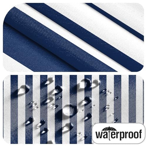 Navy Blue Striped Shower Curtain Sets Decor Blue and White Vertical Stripes Decor Modern Fashion Minimalist Bathroom Curtain for Home Bathtub Stall Decoration Hooks Included,48x72inch - color: Navy Blue, size: 48"W x 72"L (Pack of 1)
