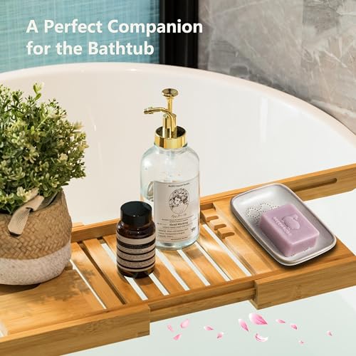 Gomakren Ceramic Soap Dish Bar Soap Holder for Bathroom Kitchen Sink Beige | Keeps soap dry & long-lasting, raised scalloped design, non-slip base, easy to clean, versatile tray counter storage & decor - color: Beige, size: Scalloped