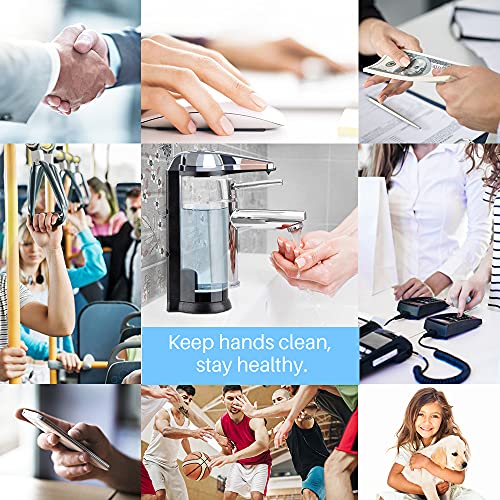 Secura 17oz Automatic Liquid Soap Dispenser, Touchless Battery Operated Hand Soap Dispenser with Adjustable Soap Dispensing Volume Control Dial, Personal Care Dispenser (Silver) - color: Silver, size: 500ml