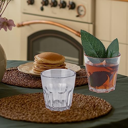 Plastic Drinking Glasses Set of 6, Unbreakable Water Tumbler, Acrylic Plastic Cups, Reusable Kids Drinking Cups for Children Kitchen Cocktail Picnic Party Juice Whiskey Wine (6pc-clear-160ml/5.4oz) - color: 6pc-clear-160ml/5.4oz