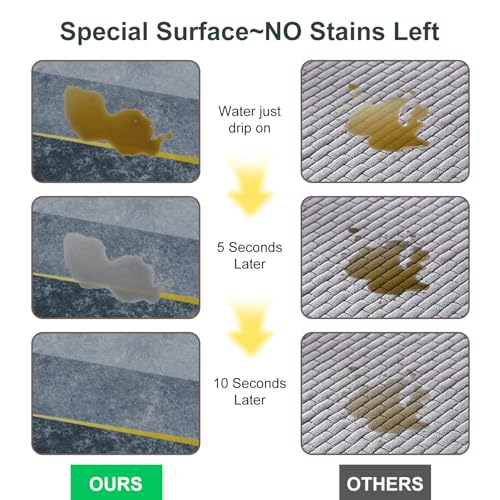 Diatomaceous Earth Bath Mat,Quick Dry Bathroom Rug,Non-Slip Absorbent Mat for Bathroom Floor Bathtub Shower,16x24 Inches (Grey-Golden Impression, 16“ x 24”)