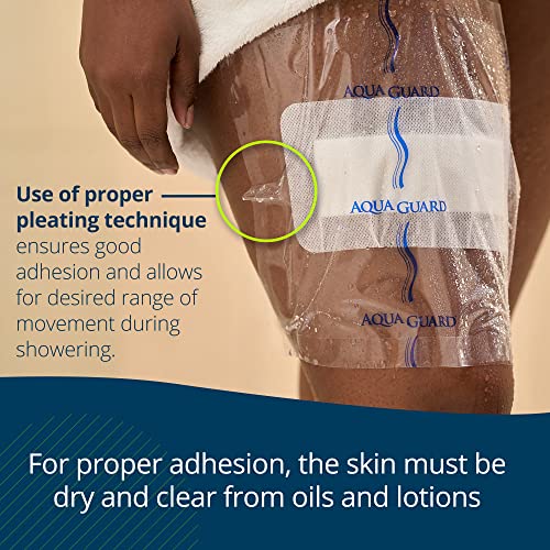 TIDI 50011-PKG AquaGuard Sheet – 10” x 12” – (Area of Coverage: 8.5” x 9.75”) – Shower Protection Sheet – Self-Adhesive Moisture Barrier – Wound Cover for Showering – 7 Sheets – Home Medical Supplies | Area of Coverage: 8.5" x 9.75", Self-Adhesive Moistur