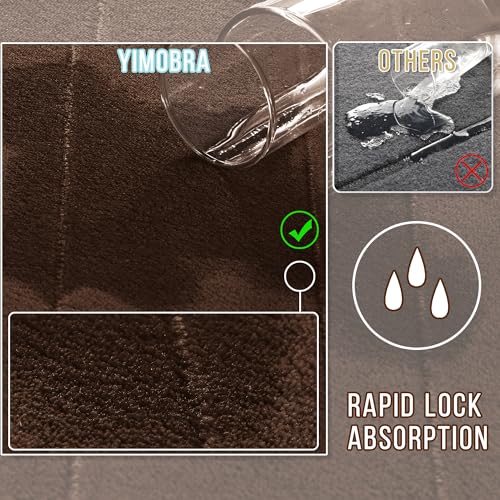 Yimobra Memory Foam Toilet Bath Mat U-Shaped, Soft and Comfortable, Super Water Absorbent, Non-Slip, Machine Wash and Easy to Dry for Bathroom Commode Contour Rug, 24 X 20 Inches, Brown - color: Brown, size: 24" X 20"