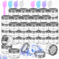 45 Pack 15g Plastic Jars with Lids, 15ml Round Clear Cosmetic Containers Makeup Jars, 0.5oz Travel Size Container Jar with Spatulas for Makeup Sample Lotion Cream Ointment Salve Balm Powder - color: Black, size: 15g
