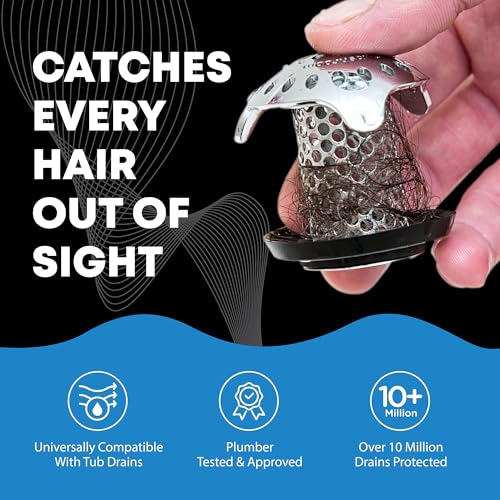 TubShroom Ultra Revolutionary Bath Tub Drain Protector Hair Catcher/Strainer/Snare, Stainless Steel, Stainless Combo - style: Stainless Combo