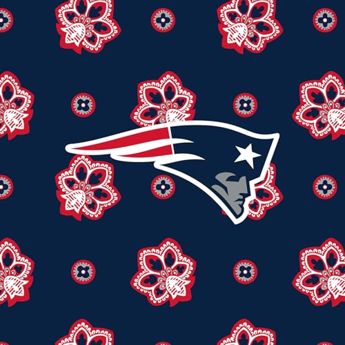 Vera Bradley Women's Cotton Nfl Medium Cosmetic Makeup Organizer Bag (Multiple Teams Available) - color: Nautical Blue/Red Bandana w/New England Patriots, size: One Size