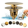 Artiwell Universal Bathroom Sink Drain Stopper, Fits Most Pop-Up Drains for Vessel Sink Lavatory Vanity, Sink Drain Strainer with Detachable Hair Catcher, Tested by Plumber in US (Polished Brass) - color: Polished Brass