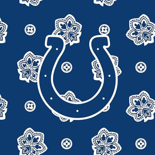 Vera Bradley Women's Cotton Nfl Medium Cosmetic Makeup Organizer Bag (Multiple Teams Available) - color: Blue/White Bandana with Indianapolis Colts, size: One Size