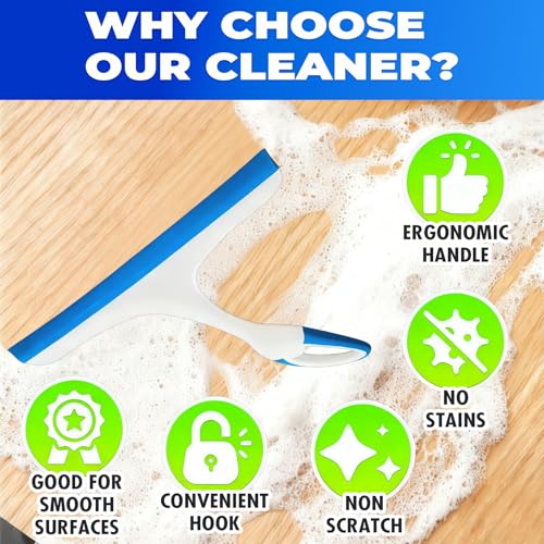 3PCS mini Squeegee Shower Squeegee Hanging Rubber Squeegee with Hook, Multipurpose Shower Squeegee for Glass Doors Window Squeegee (Regular Version) - color: Regular Version