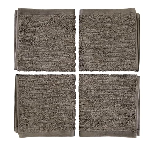 SKL Home CloudSoft Cotton Luxury 4 Pc Wash Set for Bath & Gift, Mink Brown - color: Mink Brown, style: Wash Cloths (Set of 4)