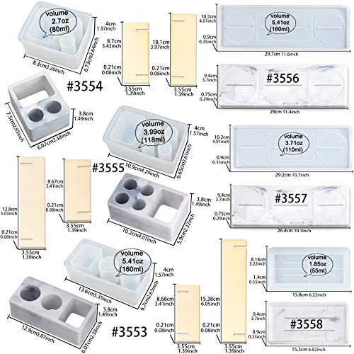 Toothbrush Holder Epoxy Resin Silicone Molds Set 6-Count | Make Bathroom Organizer Trays with Cement, Concrete, Resin or Polymer Clay