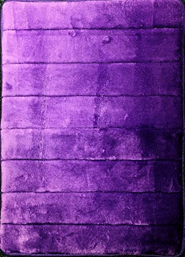Purple Memory Foam Mat - for Kitchen or Bath - Incredibly Soft Absorbent Bathroom Rug Sets - Non-Slip and 17 x 24 inches - color: Purple, size: 17 x 24 inches