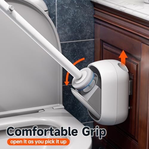 Disposable Toilet Brush and Holder Set with 18 Bowl Wand Cleaners Refill Pads, Bathroom Wall Mounted Toilet Bowl Cleaners Kit. - size: 1 wand + 18 heads