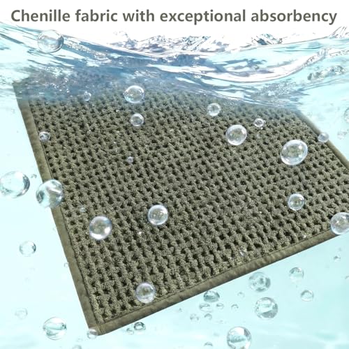 Bathroom Rugs Non Slip Washable, Super Absorbent Thin Bath Mat for Small Quick Dry Low Pile Bathroom Rug, (Dark Green, 32″x20″) - color: Dark Green, size: 1'8" x 2'8" (32″x20″)