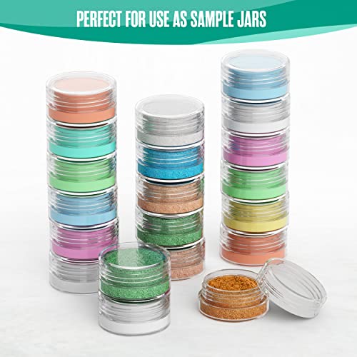Houseables Sample Containers, Lip Balm Containers, Sample Jars, Mini Jars with Lids, Small, Empty, Makeup, Powder, Gloss, Cosmetic, Tiny, Chapstick, Dab, Wax, Scrub, Little, Clear Plastic 3 Gram, 50PK - color: Clear, size: 50 Pack