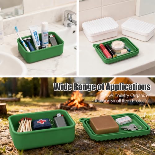 AIDIMMING Extra Large Enhanced Leak Proof Shampoo and Conditioner Bar Travel Case with Draining Layer, Keep Soap Dry – for Extended Trips, Camping, Outdoor Adventures, or Truck Drivers (Deep Green) - color: Deep Green