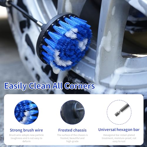 10 Pack Drill Brush Attachment Set, Drill Scrubber Brush Kit, Drill Cleaning Brush, Scrub Brush for Grout Floor Tub Shower Bathtub Tile Sink Toilet Bathroom Kitchen Car Blue - color: Blue