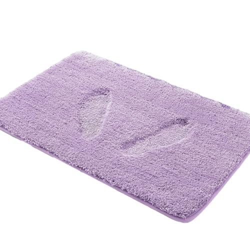YHF Bathroom Runner Rugs 17" X 59", Extra Thick & Soft Microfiber Shaggy, Machine Washable Bath Mats, Absorbent Bath Rugs, Non-slip Rubber Backing Bath Mat for Bathroom Floor, Tub and Shower, Lavender - color: Lavender Sky, size: 17" X 59" (Rectangular)