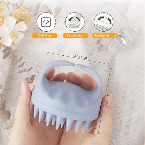 Sndyi 2 PCS Scalp Massager Shampoo Brush, Scalp Scrubber with Soft Silicone Bristles, Scalp Exfoliator for Dandruff Removal, Scalp Massager for Hair Growth, Wet Dry Hair Brush for Scalp Care - color: Green & Sky Blue