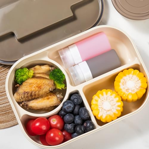MICEBAY Condiment Squeeze Bottles for Sauces, 2-oz Mini Silicone Salad Dressing Container to Go with Snack Storage Bag, Leakproof Sauce Bottles for Lunch Box, 4 Pack, Pink - color: Pink, size: 2 OZ