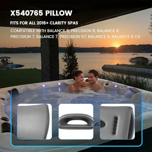 2PCS X540765 Adjustable Graphite Headrest Fit for All 2016+ Clarity Spas Compatible with Balance 6/6CS/7/8/9, Precision 7/8/67