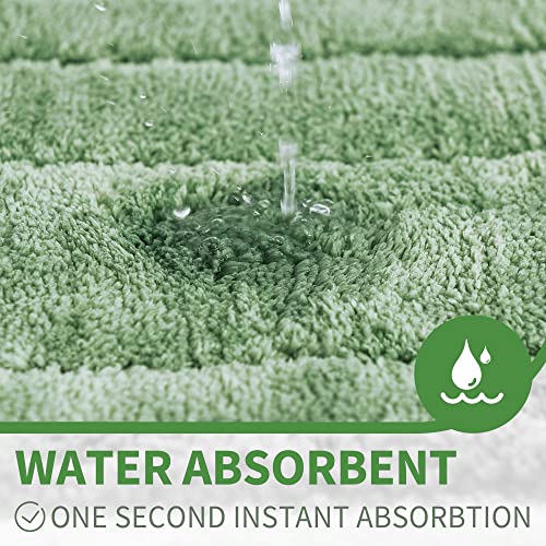 GRANNY SAYS Sage Green Bathroom Rugs Non Slip, 24" x 36", Large Bathroom Rugs Washable， Bath Rugs for Bath，Bath Mats for Bath Floor, Microfiber Bath Mat for Tub, Absorbent Shower Rug - color: Green, size: 2' x 3' (24" x 36")