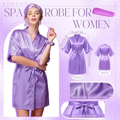 Twistover 16 Pcs Birthday Gifts for Women: Luxury Robe & Blanket Spa Gift Basket for Women -scented Candle, Mug, Notebook, Pillowcase & Spa Accessories(Light Purple) - color: Light Purple