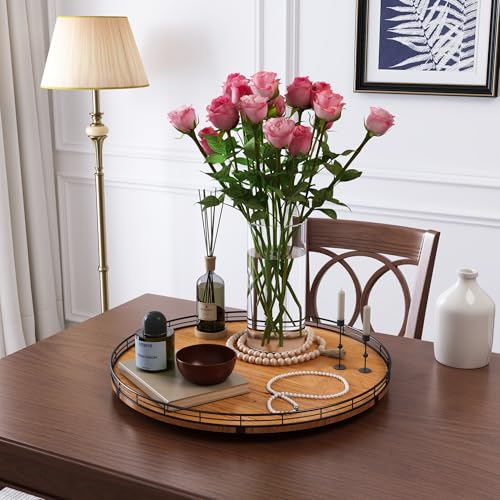 21" Lazy Susan Turntable, Wooden Organizer for Dining Table, Pantry, Kitchen, Countertop, Cupboard,Home Decor, Walnut - color: Walnut, size: 21 inches