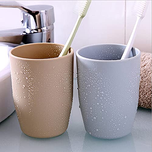 3 Pack of ALINNA Bathroom Tumbler Toothbrush Cups, 400ml Toothbrush Holder, Blue Green Coffee Colours Bathroom Cup Set, Tooth Brushing Tumbler, Reusable Bathroom Drinking Cup Rinsing Cups