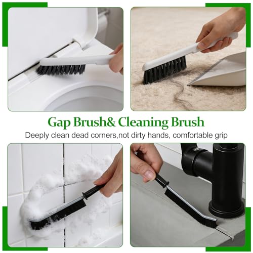 19Pcs Crevice Cleaning Brush Set, Hard Bristle Gap Scrub Tools for for Sliding Door,Sill,Tile Lines, Corner, Sink, Shutter, Car Vents, Keyboard