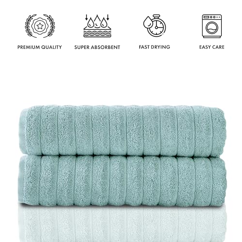 Classic Turkish Towels CTT Premium 2 Pack Bath Towels Set, Made with 100% Turkish Cotton, Spa & Hotel, Quick Drying Towels, Absorbent & Comfy | 27"x54" (Spa Green) - color: Spa Green, size: 2-Piece Bath Towel Set