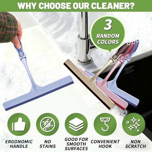 ENGZWHUAN Hanging Rubber Squeegee with Hook, mini Squeegee Shower Squeegee for Shower Glass Multipurpose Shower Squeegee for Glass Doors (Premium Version) - color: Premium Version