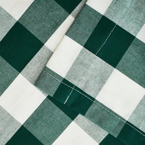 3 Pieces Tier Curtains and Valance Set Buffalo Check Kitchen Tiers Plaid Gingham Rod Pocket Classic Short Small Cafe Curtains Country Farmhouse Cafe Bathroom 54"x18"/27"x30" Dark Green & White - color: Plaids Dark Green&white, size: 27"W x 30"L (Pack of 3