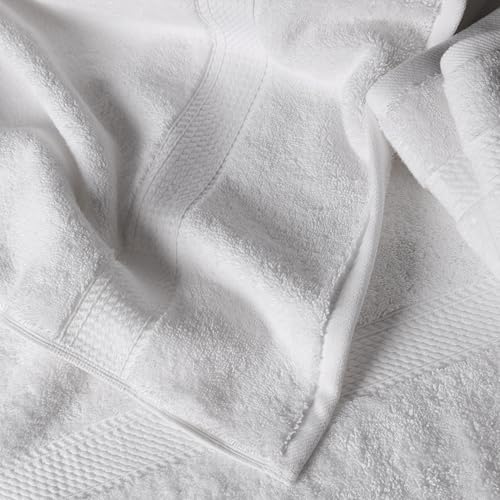 SUPERIOR Egyptian Cotton Ultra Plush & Absorbent, 6 Piece Set, White | Quick Dry, Soft Luxury Towel Set, Bath Essentials, Guest Bath, Spa, 2 Bath, 2 Hand, 2 Face Towels, Madeline Towels