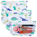 HIONXMGA TSA Approved Toiletry Bag, Set of 3 Clear Travel Toiletry Bag Quart Size Zipper Travel Pouch, Waterproof Makeup Cosmetic Bag for Women Men Kids Toiletries Carry on, Dinosaur White - color: Dinosaur White, Mixed Sizes