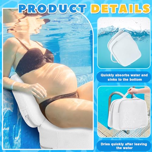 Yerliker 1 Pcs Foldable Hot Tub Booster Seat for Adults Adjustable 2 Heights up to 6.3", Weighted Booster Seat 3D Air Mesh Hot Tub Accessories Quick Dry Micro Dot Non Slip for Spa Bathtub Pool (White) - color: White