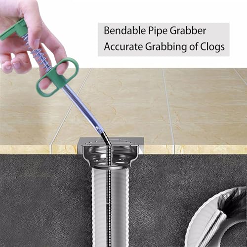 Upgrade Drain Snake for Hair Clogs, 76'' Four claw grabber pickup tool for Litter Pick, Home Sink, Drains, Toilet, Snake Drain Hair Remover - style: T-76 IN