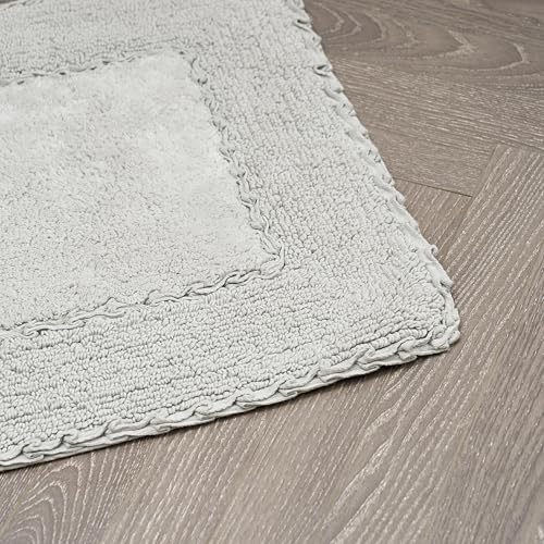 Laura Ashley Ruffle Border 100% Cotton Bath Rug, Light Grey, 17"x 24" - color: Light Grey, size: 1'5" x 2' (Rectangular)