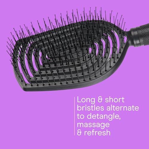 Conair Scalp Care Detangling hairbrush - Curly Hair Brush - Scalp Massager - hairbrushes for women & men - detangler for all lengths and types - can use wet or dry - Black Onyx - color: Black Onyx, size: 1 Count (Pack of 1)