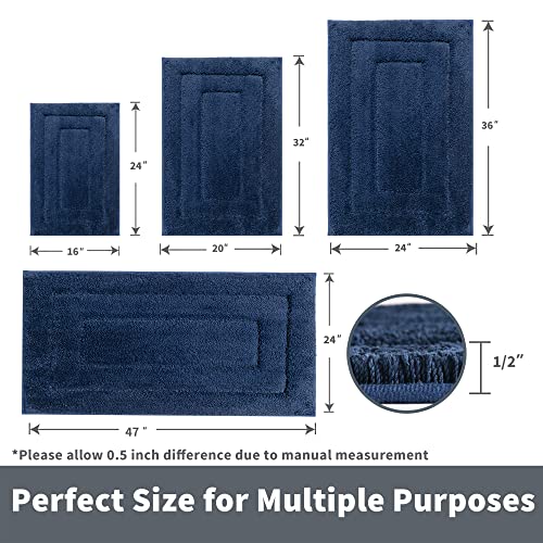 GRANNY SAYS Bathroom Rug Mat, Bath Mats for Bathroom Non-Slip, Super Soft and Water Absorbent, Extra Large Bath Rugs, Machine Wash Dry, Bath Rugs for Bath Floor, Tub and Shower, 24 x 48 - color: Deep Blue, size: 2' x 4' (24" x 48")