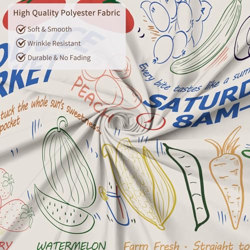 Fabric Shower Curtain with Hooks, Waterproof & Washable & Polyester, Summer Funny Doodle Colorful Cute Farm Fruit Shower Curtains for Bathroom, Unique Cartoon Bathroom Curtain, House Gift, 71x74 Inch - color: Farm Fruits Vegetables Graffiti