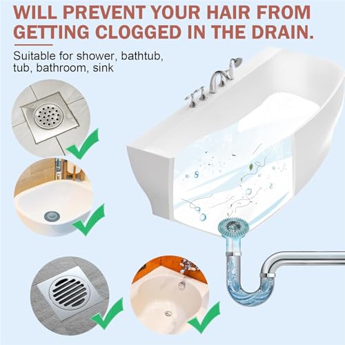 Hair Catcher Drain Cover Set for Shower Sink Floor Use Silicone Hair Stopper in Multiple Shapes Colors for Home Cleaning(Multicolor,Round) - color: Multicolor,round, size: F