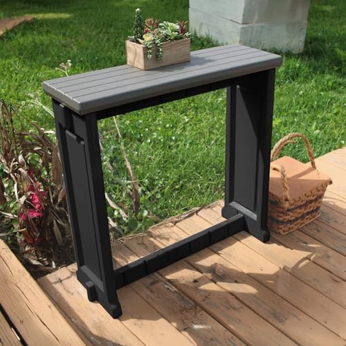 Single Bar Deep Grey Top & Black Base Ideal for Patio Hot Tub Area Backyard Durable WeatherResistant Design Easy Nohardware Assembly Proudly Made in USA - color: Black/Deep Grey, size: Single Bar without Barstools