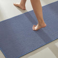TYUU Bathroom Runner Rug, Long Bath Mat Washable Thin Quick Dry Low Pile Bathroom Runner Rugs 24 x 60 Non Slip, Denim Blue 24"x60" - color: Denim Blue01, size: 2' X 5' (Runner)