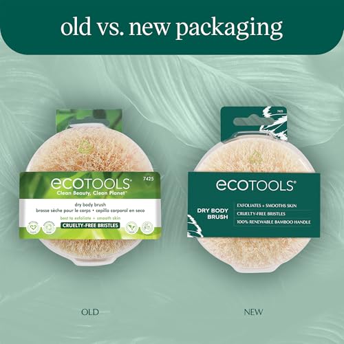 EcoTools Dry Body Brush 4-Pack – Exfoliating Body Scrubber for Dead Skin Removal, Cellulite Massage, Circulation
