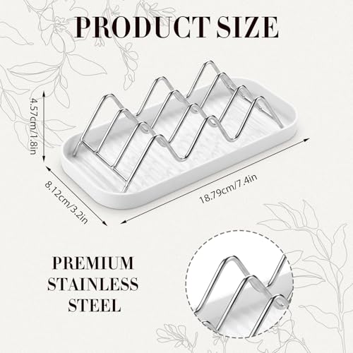 Patelai Soap Dish Stainless Steel Bathroom Bar Soap Holder for Shower Rust Proof Metal Self Draining Sponge Shelf Tray for Kitchen Sink (Wave Style) - style: Wave Style