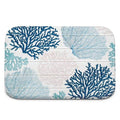 Blue Coastal Ocean Bath Mat | Beach Nautical Bathroom Rugs, Non Slip, 16x24 - color: Blue Coral